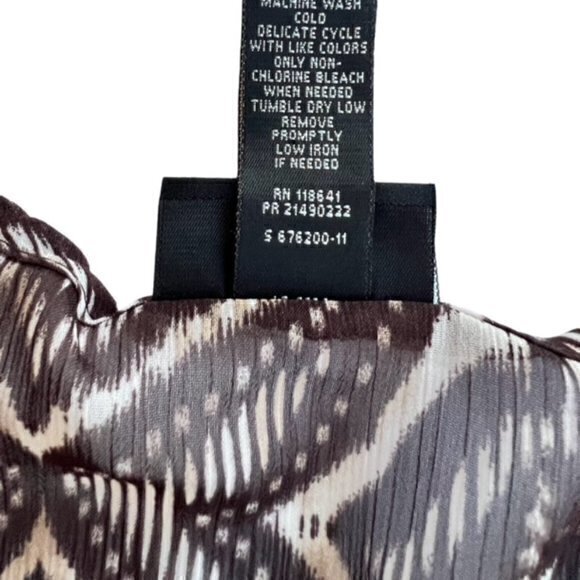 Lane Bryant Womens Black Brown White Sheer Sleeveless Blouse‎ Size 16 Ruffled - Picture 7 of 12